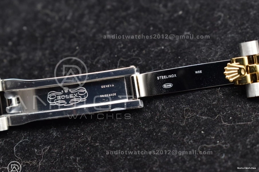 GSF on 278273 Steel DateJust 316L Stick Black Ladies Dial Markers Soft 31 Bracelet 561 YG President 1123